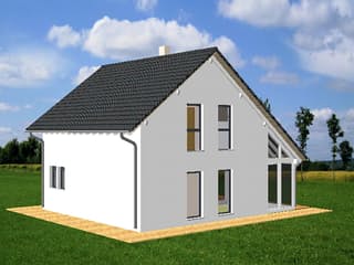 Fertighaus Lindenweg von Ludwig Andrä Holzbau Schlüsselfertig ab 213474€, Satteldach-Klassiker Außenansicht 3