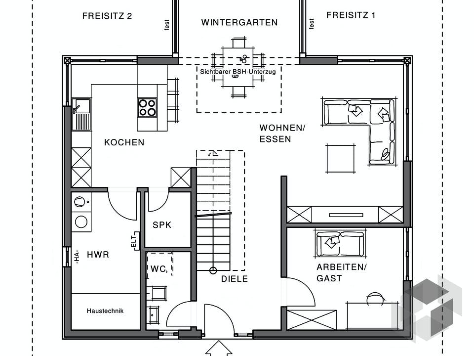 Linear von Meisterstück-HAUS Grundriss