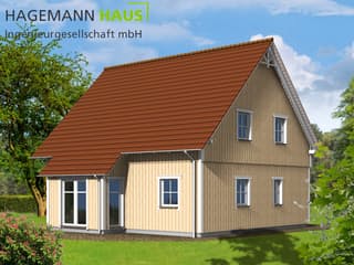 Fertighaus Lione von Hagemann Haus Schlüsselfertig ab 173100€, Satteldach-Klassiker Außenansicht 1