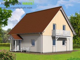 Fertighaus Lione von Hagemann Haus Schlüsselfertig ab 173100€, Satteldach-Klassiker Außenansicht 2