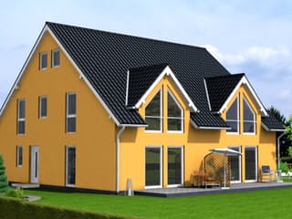 Fertighaus Lisa-Marie 159 von Klaus Kowalski Immobilien Schlüsselfertig ab 171500€, Satteldach-Klassiker Außenansicht 1