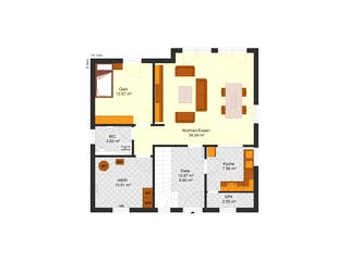 Fertighaus Lisa von Zimmermann Haus, Satteldach-Klassiker Grundriss 1