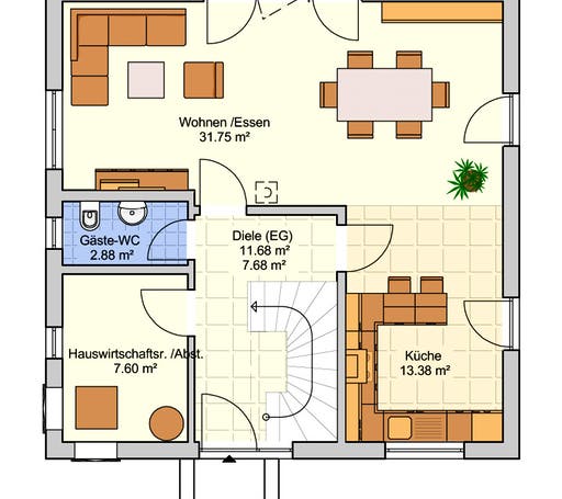 Fertighaus Lissabon von Fingerhut Haus Schlüsselfertig ab 339163€, Satteldach-Klassiker Grundriss 1
