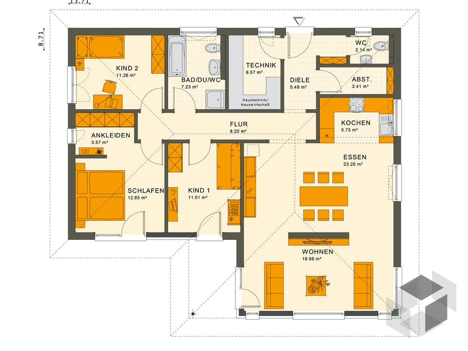 SOLUTION 100 V2 von Living Haus Grundriss