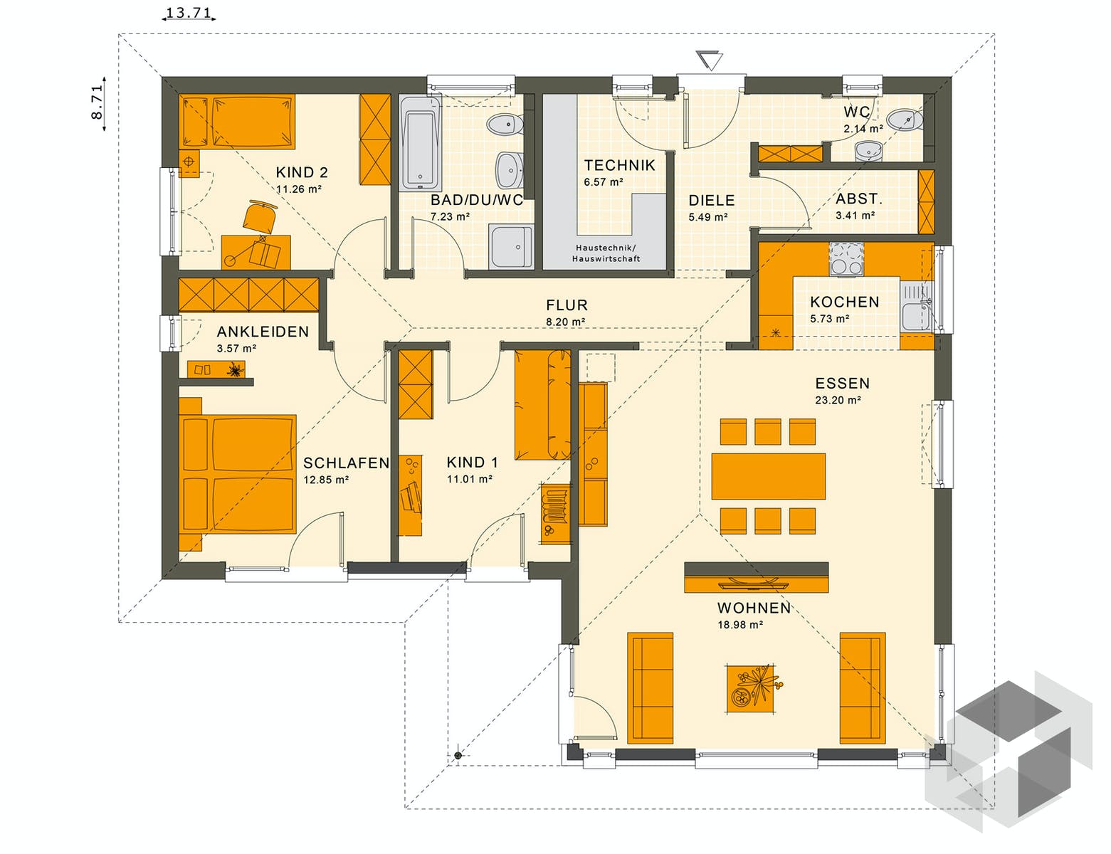 Einfamilienhaus SOLUTION 100 V2 von Living Haus | Fertighaus.de