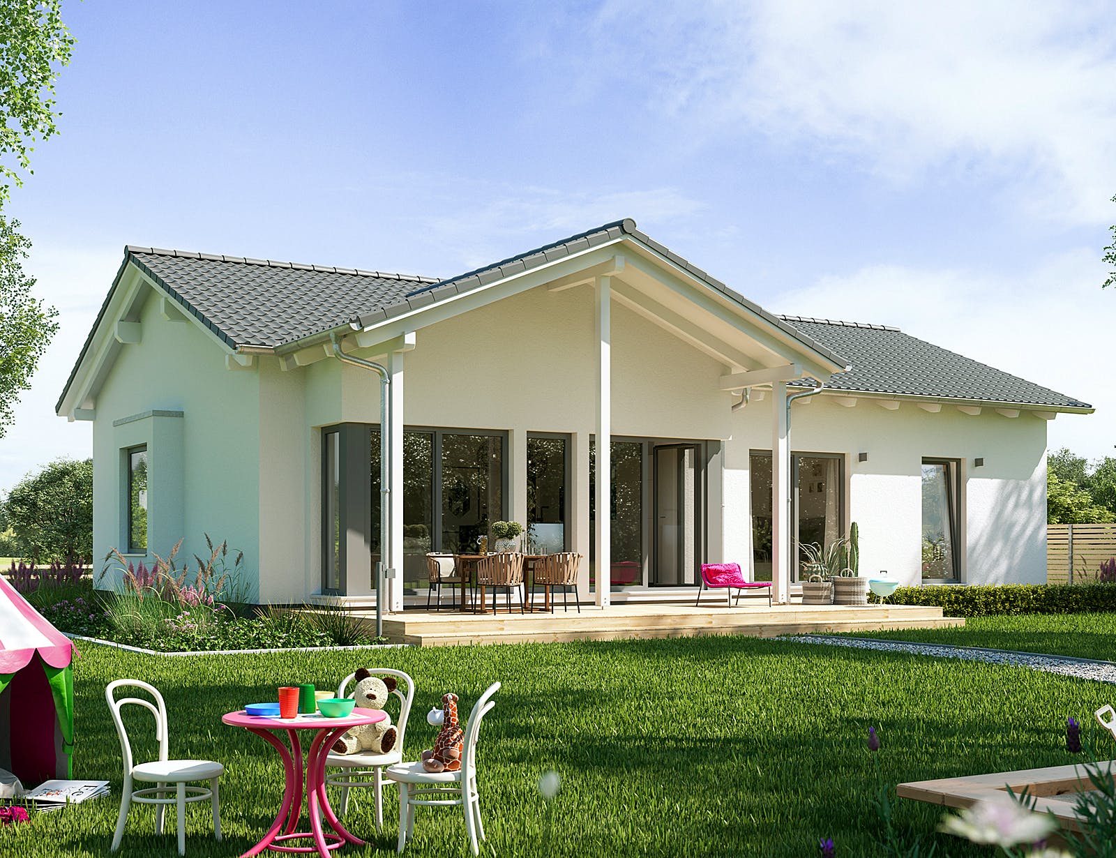 Fertighaus SOLUTION 110 V2 von Living Fertighaus Ausbauhaus ab 315558€, Bungalow Außenansicht 1