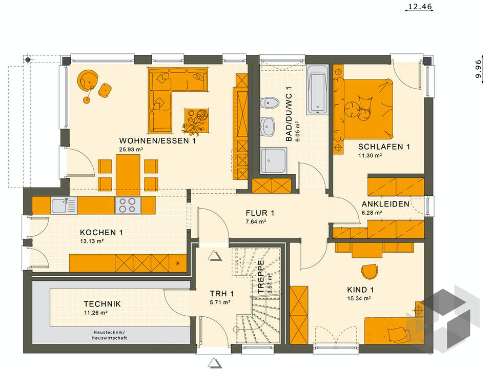 SOLUTION 204 V2 L von Living Haus Grundriss