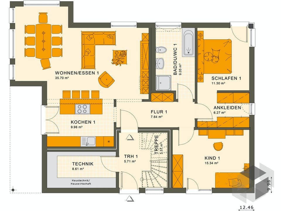 SOLUTION 204 V5 L von Living Haus Grundriss