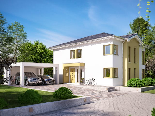 Fertighaus SOLUTION 204 V5 L von Living Fertighaus Schlüsselfertig ab 489357€, Stadtvilla Außenansicht 1 Fertighaus SOLUTION 204 V5 L von Living Fertighaus Schlüsselfertig ab 489357€, Stadtvilla Außenansicht 1