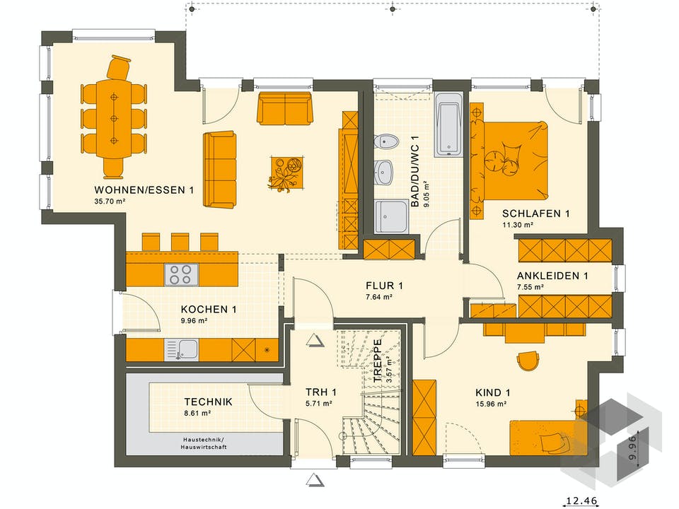 SOLUTION 204 V8 L von Living Haus Grundriss