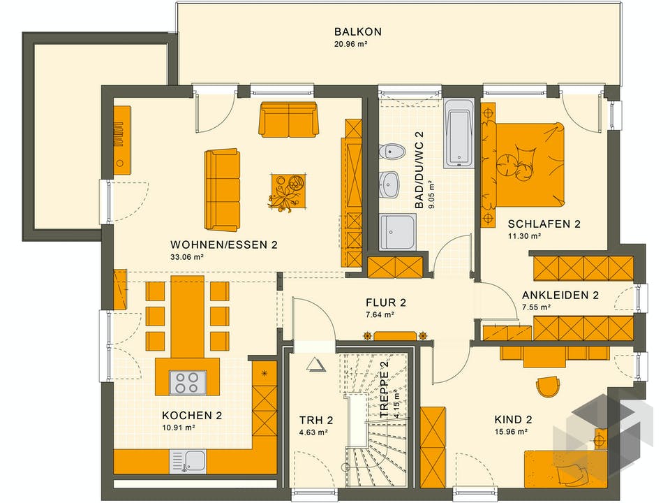 SOLUTION 204 V8 L von Living Haus Grundriss