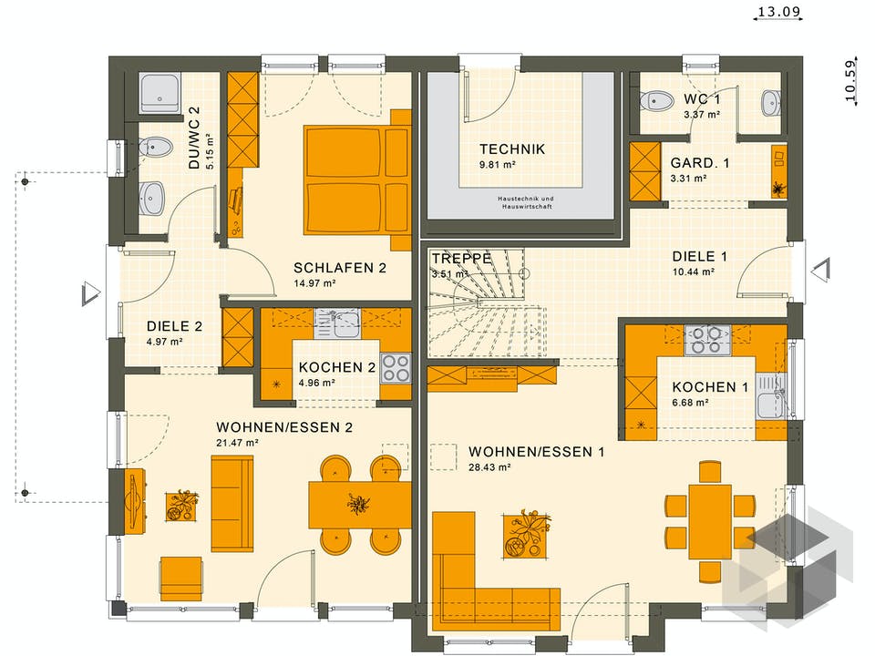 SOLUTION 230 V6 von Living Haus Grundriss