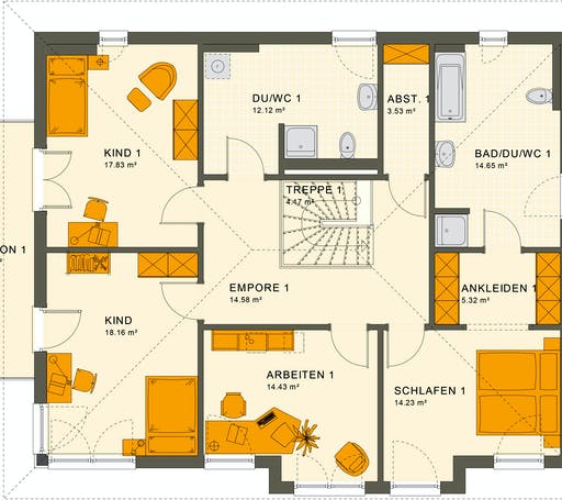 Fertighaus SOLUTION 230 V6 von Living Fertighaus Ausbauhaus ab 304533€, Stadtvilla Grundriss 2