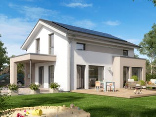 Fertighaus SUNSHINE 125 V5 von Living Fertighaus Schlüsselfertig ab 301963€, Satteldach-Klassiker Außenansicht 1