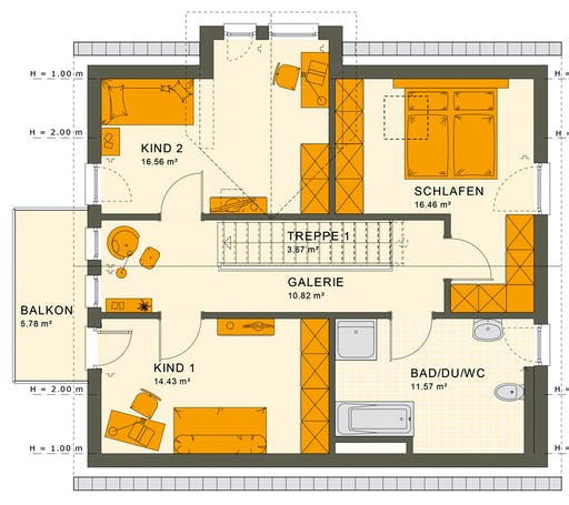 Fertighaus SUNSHINE 144 V3 von Living Fertighaus Ausbauhaus ab 192315€, Satteldach-Klassiker Grundriss 2