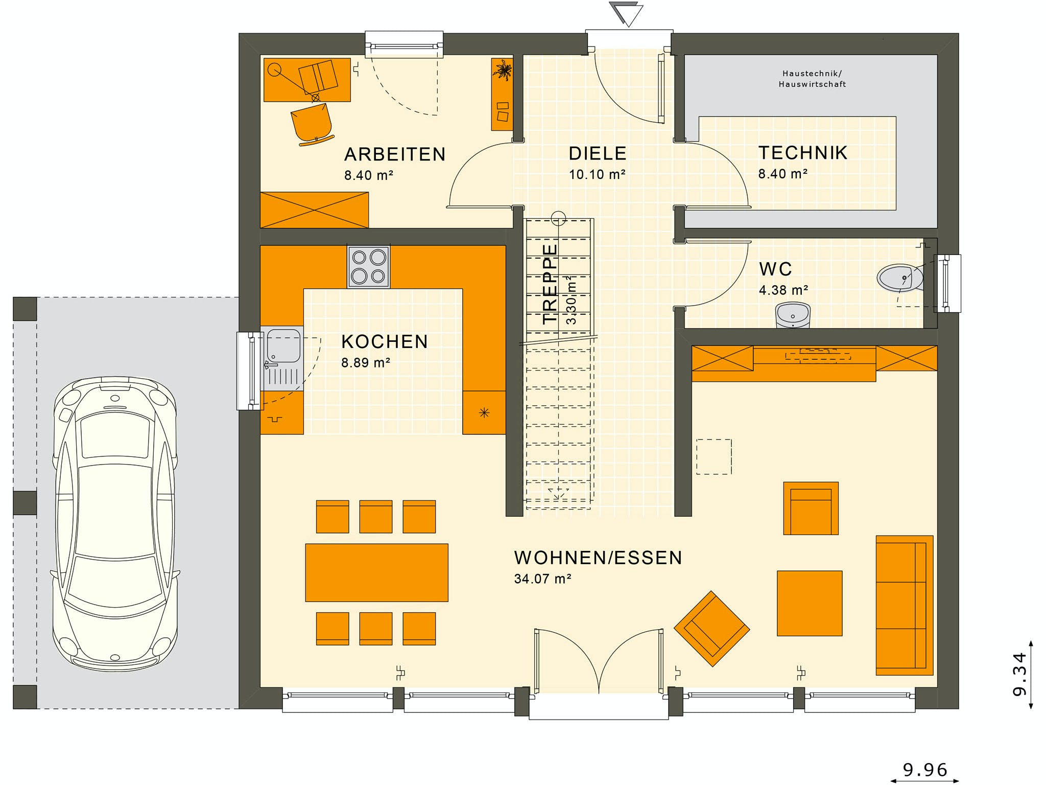Fertighaus SUNSHINE 154 V7 von Living Fertighaus Ausbauhaus ab 372607€, Cubushaus Grundriss 1