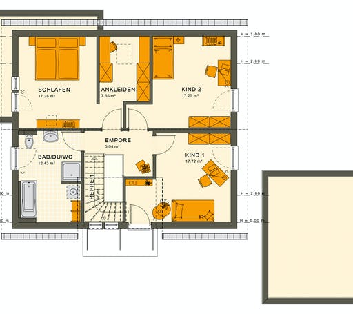 Fertighaus SUNSHINE 165 V2 von Living Fertighaus Ausbauhaus ab 344111€, Satteldach-Klassiker Grundriss 2