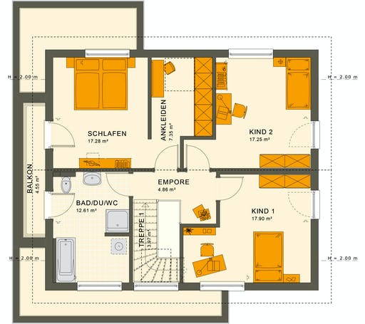 Fertighaus SUNSHINE 165 V4 von Living Fertighaus Ausbauhaus ab 201828€, Satteldach-Klassiker Grundriss 2
