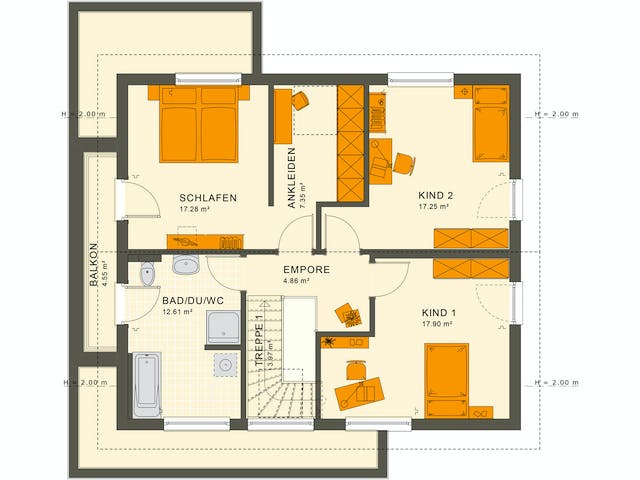 Fertighaus SUNSHINE 165 V4 von Living Fertighaus Ausbauhaus ab 343705€, Satteldach-Klassiker Grundriss 2