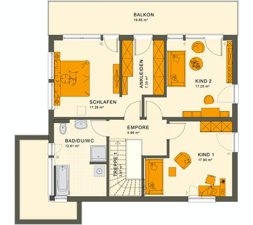 Fertighaus SUNSHINE 165 V7 von Living Fertighaus Ausbauhaus ab 239653€, Cubushaus Grundriss 2