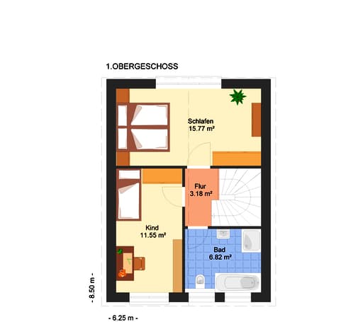 Fertighaus Liz 79 (inactive) von Kowalski-Haus Schlüsselfertig ab 139897€, Satteldach-Klassiker Grundriss 1