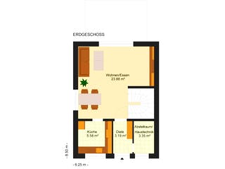 Fertighaus Liz 79 von Klaus Kowalski Immobilien Schlüsselfertig ab 139897€, Satteldach-Klassiker Grundriss 2