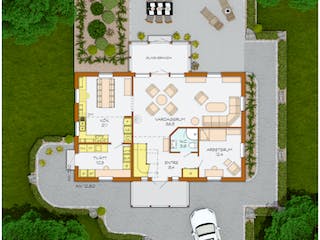 Fertighaus Lönneberga von Eksjöhus AB Bausatzhaus ab 200900€, Satteldach-Klassiker Grundriss 2