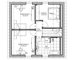 Fertighaus losleben haus nr.9 von wir leben haus Schlüsselfertig ab 216048€, Satteldach-Klassiker Grundriss 1