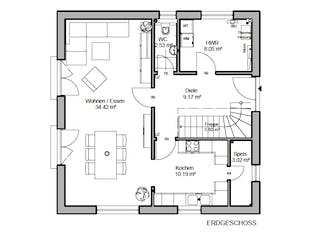 Fertighaus losleben haus nr.9 von wir leben haus Schlüsselfertig ab 216048€, Satteldach-Klassiker Grundriss 2