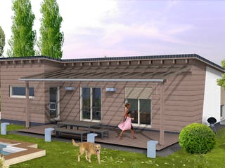 Fertighaus losleben haus nr.10 von wir leben haus Schlüsselfertig ab 166580€, Pultdachhaus Außenansicht 1