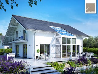 Massivhaus Familienhaus Luce von Kern-Haus Schlüsselfertig ab 613900€, Satteldach-Klassiker Außenansicht 2