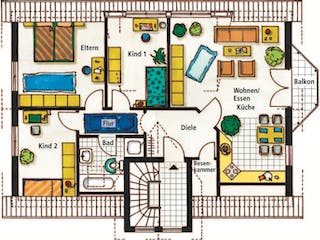 Massivhaus Lugano von VARIANT-HAUS Bausatzhaus ab 49321€, Satteldach-Klassiker Grundriss 2