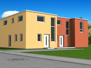 Fertighaus Luna 120 - DHH von Klaus Kowalski Immobilien Schlüsselfertig ab 166057€, Cubushaus Außenansicht 1