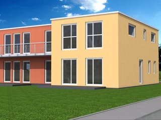 Fertighaus Luna 120 - DHH von Klaus Kowalski Immobilien Schlüsselfertig ab 166057€, Cubushaus Außenansicht 3