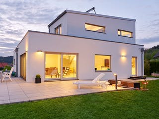 Fertighaus Pultdach Klassik 189 von LUXHAUS, Pultdachhaus Außenansicht 2