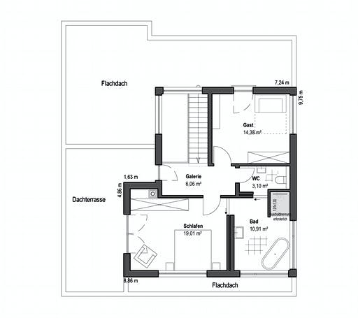 Luxhaus - Pultdach Klassik 189 Floorplan 2
