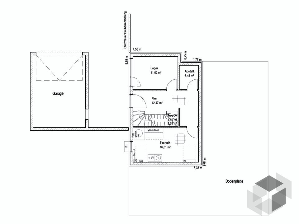 Pultdach Klassik 189 von LUXHAUS Grundriss
