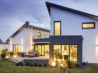 Fertighaus Pultdach Klassik 233 von LUXHAUS, Pultdachhaus Außenansicht 2