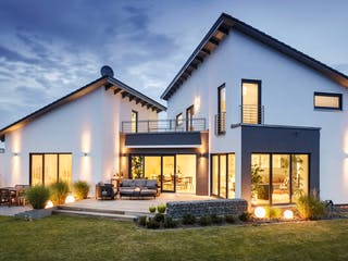 Fertighaus Pultdach Klassik 233 von LUXHAUS, Pultdachhaus Außenansicht 3 Fertighaus Pultdach Klassik 233 von LUXHAUS, Pultdachhaus Außenansicht 3