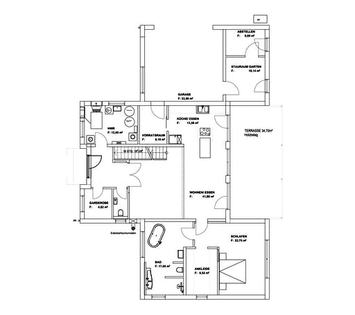 Luxhaus - Pultdach Klassik 254 Floorplan 1