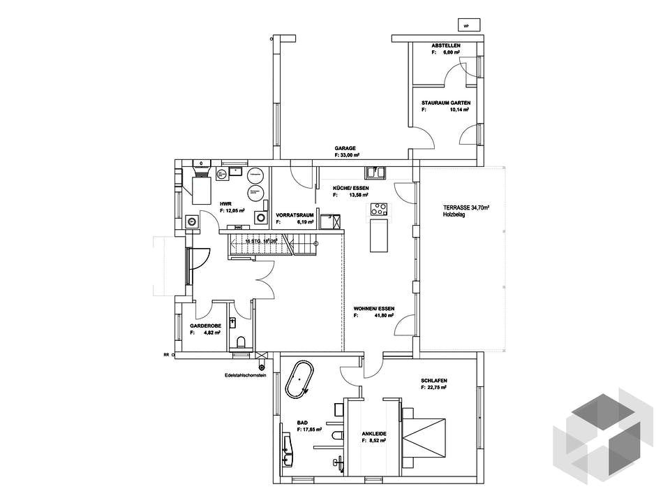 Pultdach Klassik 254 von LUXHAUS Grundriss