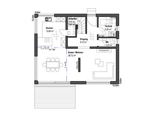 Fertighaus Satteldach Landhaus 126 von LUXHAUS, Satteldach-Klassiker Grundriss 1