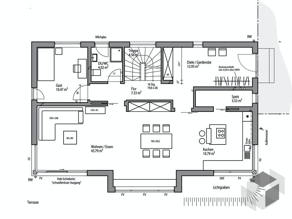 Satteldach Landhaus 196 von LUXHAUS Grundriss