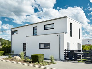 Fertighaus Pultdach Klassik 182 von LUXHAUS, Pultdachhaus Außenansicht 1