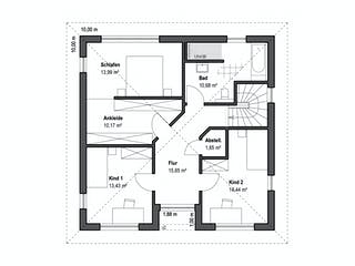 Fertighaus Walmdach 157 von LUXHAUS, Stadtvilla Grundriss 2