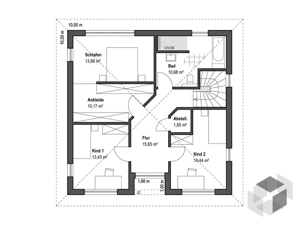 Walmdach 157 von LUXHAUS Grundriss