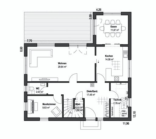 Luxhaus - Walmdach 175 Floorplan 1