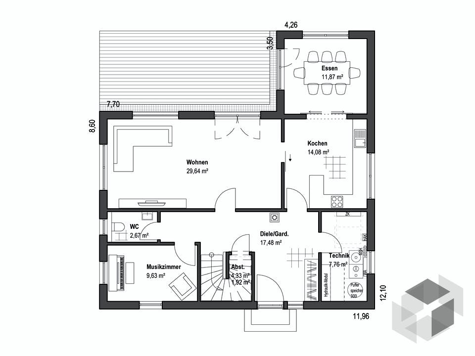 Walmdach 175 von LUXHAUS Grundriss
