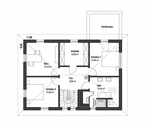 Luxhaus - Walmdach 175 Floorplan 2