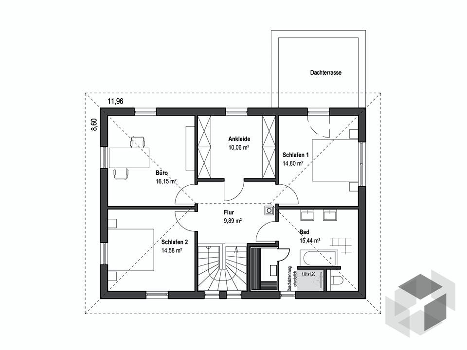 Walmdach 175 von LUXHAUS Grundriss